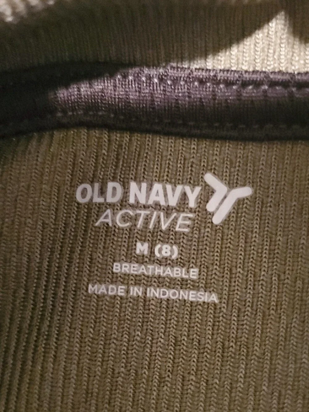 Old Navy Olive Green Hooded Long Sleeve Tee with Dark Gray Panels